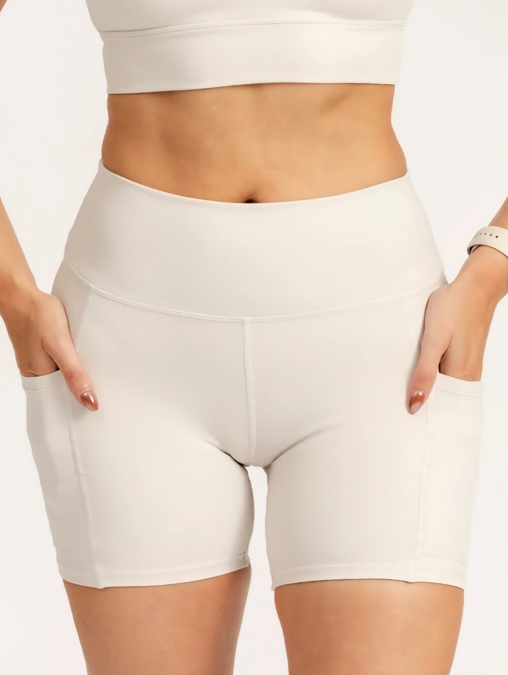 Womens 2 Pack Love & Life Active 5" Inseam High-Waisted Biker Shorts White/Black